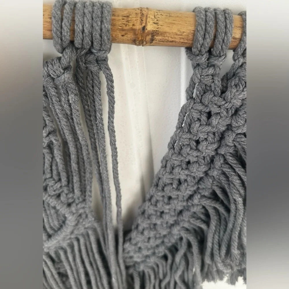Handmade Gray Macramé Wall Hanging